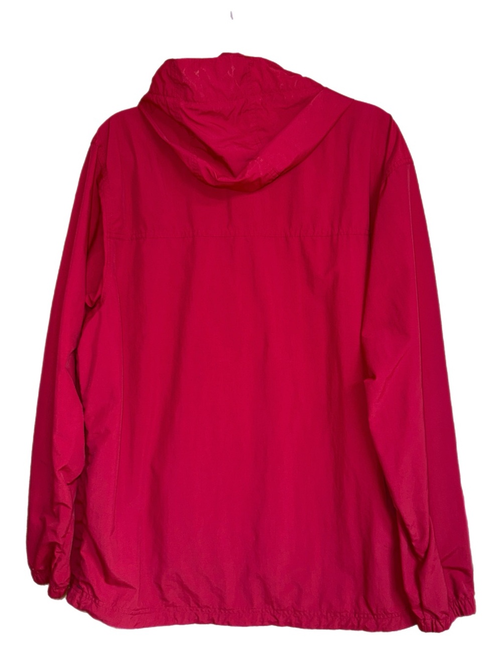 L.L.Bean - Men’s Red Nylon Half‑Zip Windbreaker Hooded Lightweight - Size Large - Picture 2 of 4